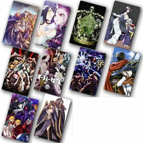10pcs overlord Card Sticker Smooth Surface DIY Decoration Bus ID Anime Stickers