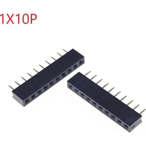 100pcs 1x10 P 10 Pin 2.0 mm PCB Female Header Pin Headers Single row Straight Through Hole Insulator height 4.30mm Rohs Reach