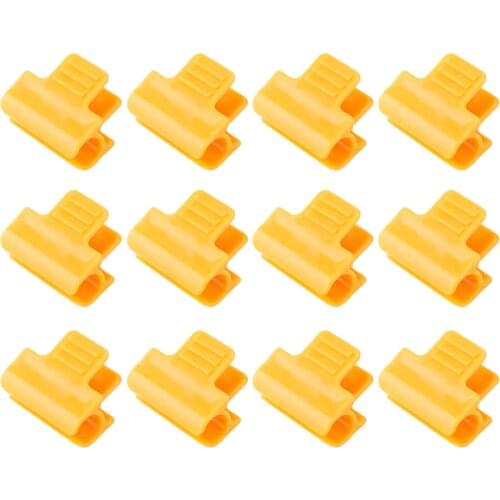 12pcs Film Buckle Plant Ties Suitable For Rods Garden Tool Planting Clip Greenhouse Accessories Gardening Supplies Yellow Clamp