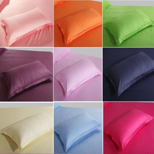 2 pcs/lot 48*74cm pillow case, 100% cotton stripe pillow cover, pillowcase in solid color