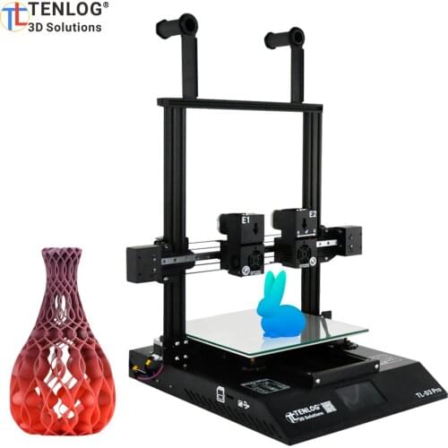 TENLOG TL-D3 Pro 3D Printer Independent Dual Extruder Double Z-axis Support Filament Detection Resume Function 300*300*350mm