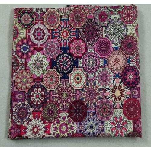 50x105cm African Style Purple Red Rosepink Square Diamond Patterns Printed Cotton Fabric Africa Fabric Patchwork Cloth Bag Home