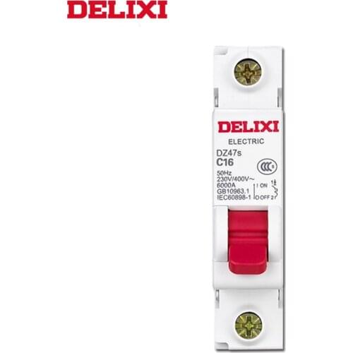 DELIXI Circuit breaker DZ47s 1Pole C type curve 230/400V 50HZ 1A 2A 3A 6A 10A 16A 20A 25A 32A 40A 50A 63A MCB