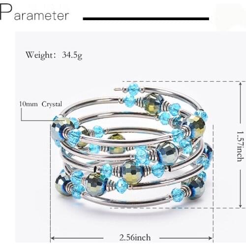 Shiny Bright Multi-faceted Blue Crystal & Natural Stones Multi-layer Fashion Charm Dainty Women Bracelet Bracelet Wedding Gift