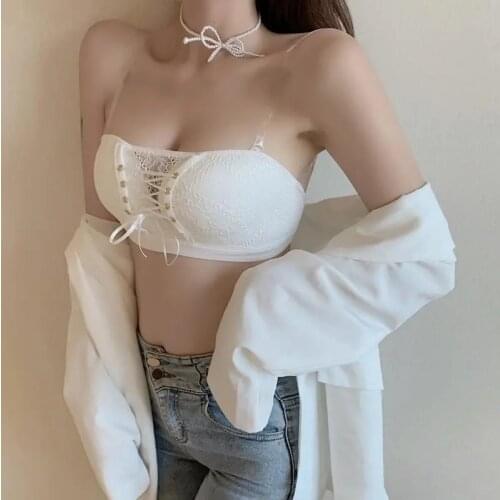 Push Up Bra Women Female Sexy Underwear White Lingerie Femme Brassiere Strapless Bra without Underwire Seamless Bralette AB Cup