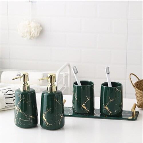 Light luxury wash mouthwash cup toothbrush cup bottle sub bottling household dental jar washing set ceramic toothbrush cup bathr