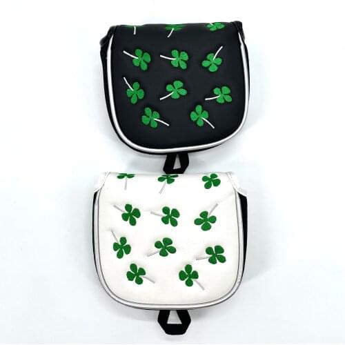 Golf Lucky Shamrock Heel Shaft Mallet Cover Square Mallet Putter Cover Headcover Magnetic for Scotty Cameron Taylormade PING