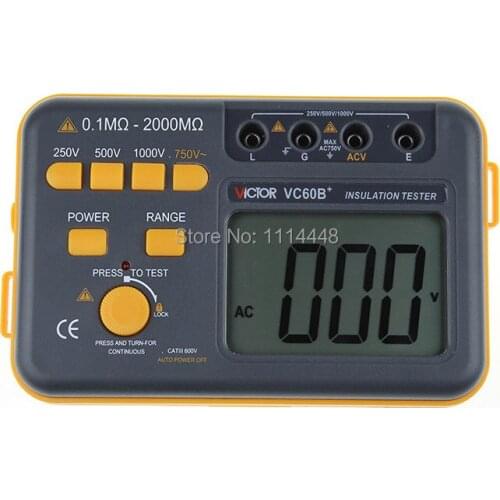 New Digital Insulation Megger Tester Meter VC60B+ 250V 500V 1000V