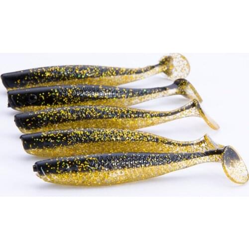 FOVONON Fishing Soft Lure Shad Soft Bait 5pcs/box 7cm2.7g Isca Artificial Fishing Baits Carp Sea Fishing Silicone Baits