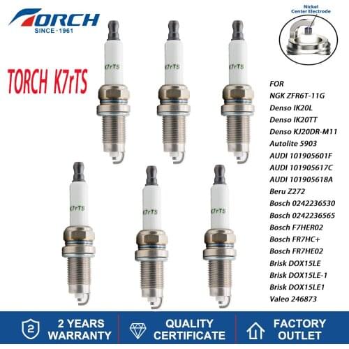 Hot Sale Original Spark Plug TORCH K7rTS Replace for NGK ZFR6T-11G Denso IK20L Brisk DOX15LE Autolite 590 Bosch FR7HC