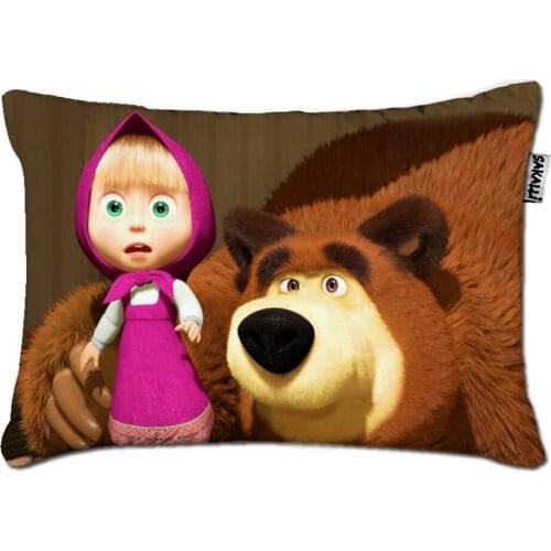 Besthome Maşa Ile Koca Ayı 3d Digital Baskılı Dekoratif Kırlent Kılıfı