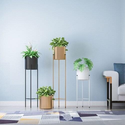 Nordic flower pot rack indoor flower pot rack golden iron flower rack balcony plant rack