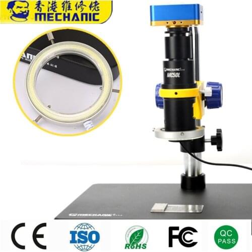 MECHANIC Monocular Microscrope MC50L-B3 Single Cylinder Design 0.7-5X Continuous Zoom With High Brightness LED and DX-340 Camera