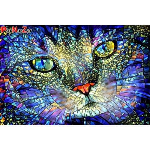 ParNarZar DIY 5D Anime Diamond Painting by Number Kits Drilling Complete Strass Cat Photos Home Accessories