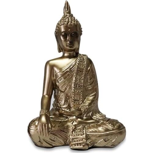 New Gold Powder Thrown Bronze Buddha Statue Feng Shui Figurines Zen Garden Home Decoration Hindu Buddha Incense Table Sculpture