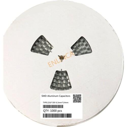 Original 1000pcs 22UF 50V 6.3mm*5.4mm SMD electrolytic capacitor 20