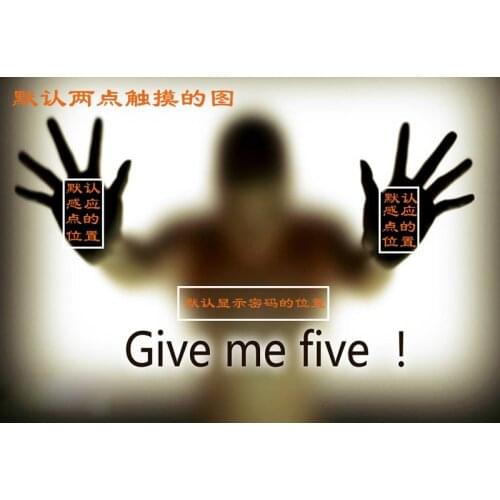 Room escape Give me five touch two hands to display password Touch to open the lock Game props