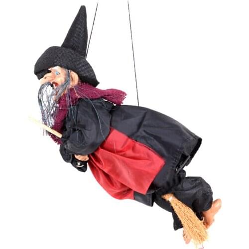 Halloween Hanging Witch Sound Control Glowing Eyes and Spooky Sounds Halloween Decorations Haunted House Hanging Prop