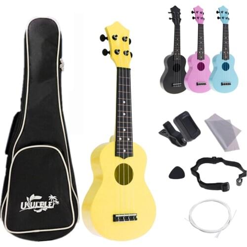 21 Inch Ukulele Full Kits Acoustic Colorful Hawaii Guitar 4 Strings Guitarra Instrument for Children Kids and Music Beginner