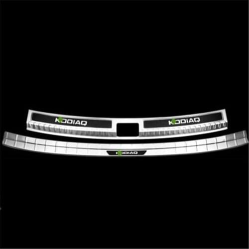 Stainless steel Rear Bumper Protector Sill Trunk Rear guard Tread Plate Pedals for Skoda Kodiaq 2017-2019 car accessories