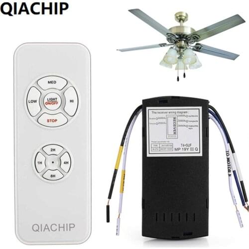 QIACHIP Universal Ceiling Fan Light Lamp Timing Speed Controller Switch Wireless Remote Control Kit Transmitter and Receiver DIY