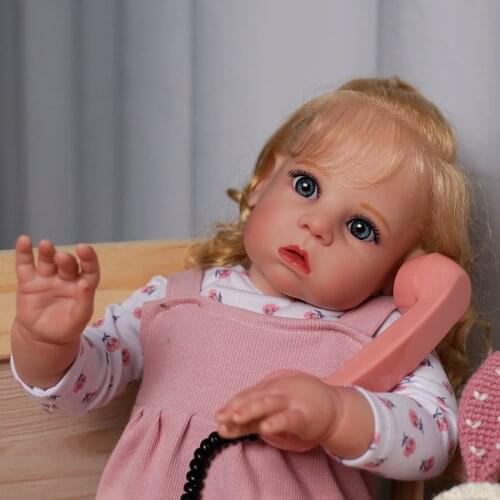 ADFO Reborn Baby Doll 20 Inches Realistic Handmade Vinyl Silicone Doll Hair-Rooted Girl Doll Toddler LoL Gift For Girls