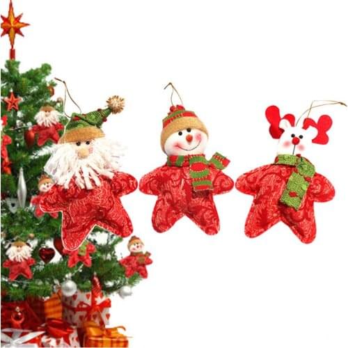 Christmas Santa snowman elk Pendant Christmas Tree Decoration For Home Xmas Cute Doll Party Decoration Kids Gift