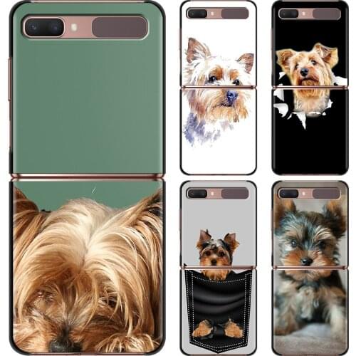 Yorkshire Terrier Cute Soft TPU Smartphone Black Case for Samsung Galaxy Z Flip 5G Back Protective Cover Fundas