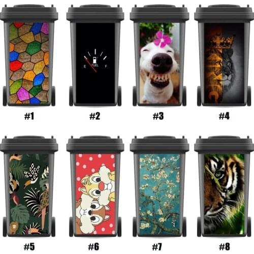 Modern SelfAdhesive Waterproof Sticker Decals Creative Renew Rubbish bin trash can Cover sticker Kitchen Decor 120liter 240liter