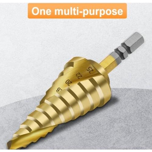 6-25mm Pagoda-Shaped Step Cone Drill Bit Spiral Hex Shank HSS Titanium Coated Sharp Edge Metal Drilling wholesales