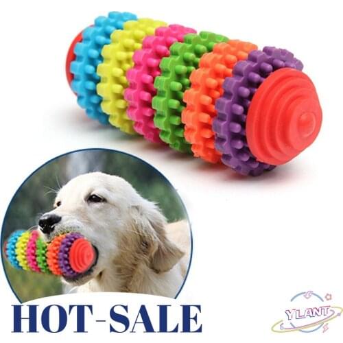YLANT 4 Color Pet Dog Puppy Cat Chew Play Toy Durable Rubber Dental Teething Healthy Cleaning Gums Interactive Toys