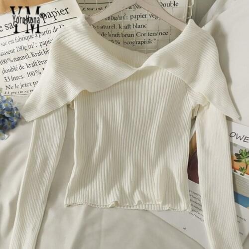 Женские пуловеры с открытыми плечами YORNMONA China At AliExpress