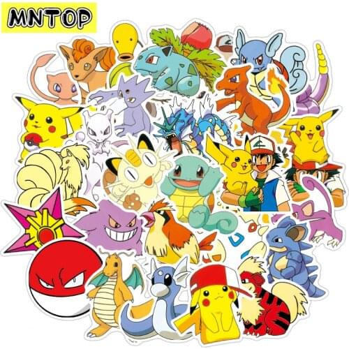 10/30/50Pcs/set Kawaii Anime Pikachu Cartoon Cute pet Graffiti Elf Stickers For Bomb Motorcycle Laptop Luggage Kids Toy Fridge