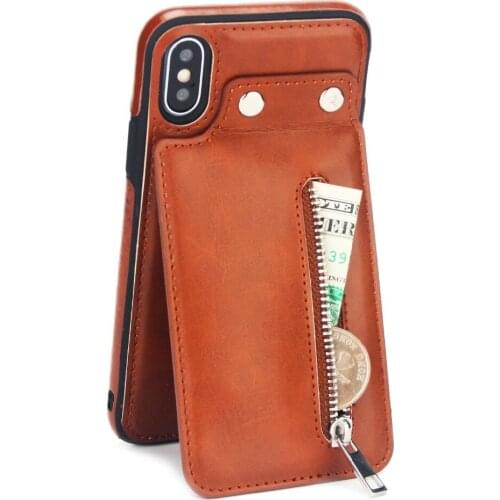 10pcs/lot free shipping Multi functional Zipper Photo Frame Flip PU Leather +TPU Case For iPhone X 9 9 PLUS XS XR XS MAX 7 7PLUS