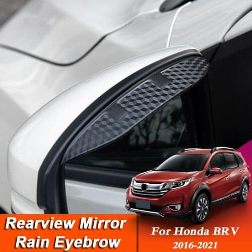 2PCS Car-styling For Honda BRV 2016-2021 Carbon Fiber Rearview Mirror Eyebrow Rain Shield Anti-rain Cover External Accessory