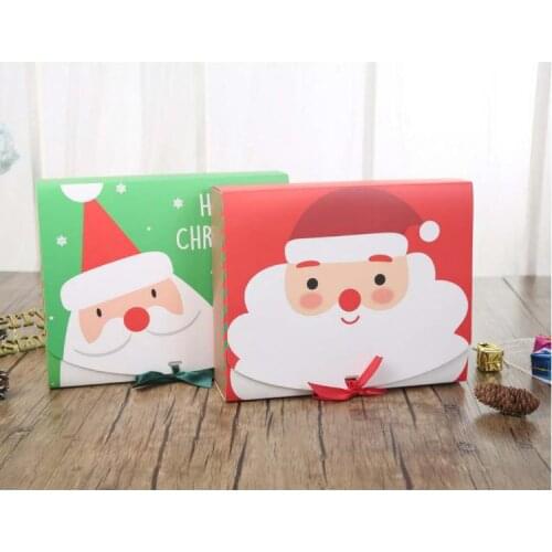 200PCS Unique Christmas Eve Big Gift Box Santa & Fairy Design Papercard Kraft Present Party Favour Activity Box red green li4396