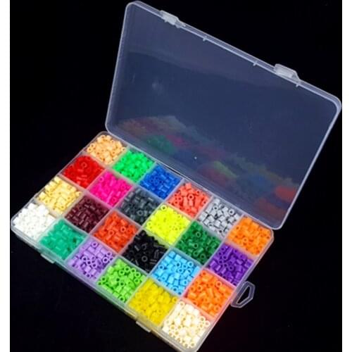 2400 pcs/set 5mm EVA Perler Beads 24 Color Kids DIY Toys Educational Toys for Children Kids Colorful 3d Puzzle Toys