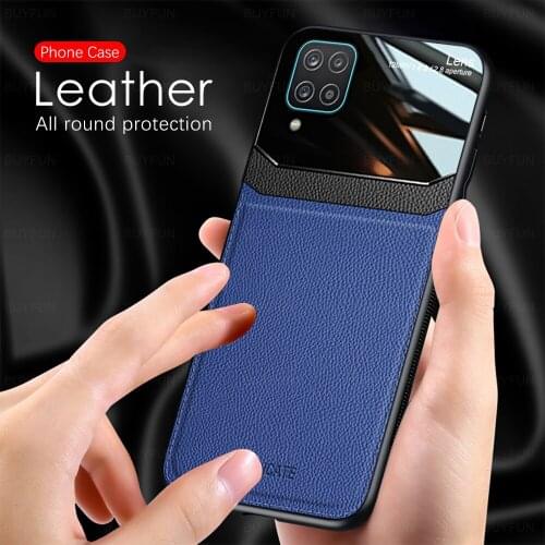 For Samsung A22 4G Case Acrylic Back Leather Case For Samsung Galaxy A22 5G A 22 A225F A226B Protection Bunper Phone Cover Coque