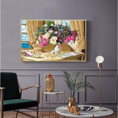 SNA 5D Diamond Painting Flowers Diamond Embroidery Full Square Diamond Mosaic Cross Stitch Landscape Home Decor