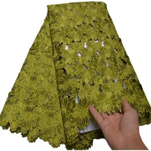 Free shipping (5yards/pc) High grade lemon green African Swiss voile lace fabric with neat embroidery for party dress CLP469