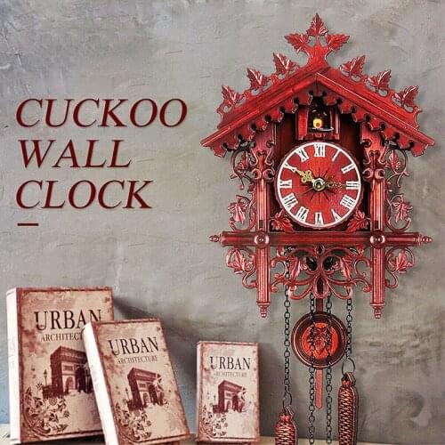 Vintage Cuckoo Handcraft Forest Clock Wood Cuckoo Clock Swing Wall Home Decor Gift Handmade Room Decor