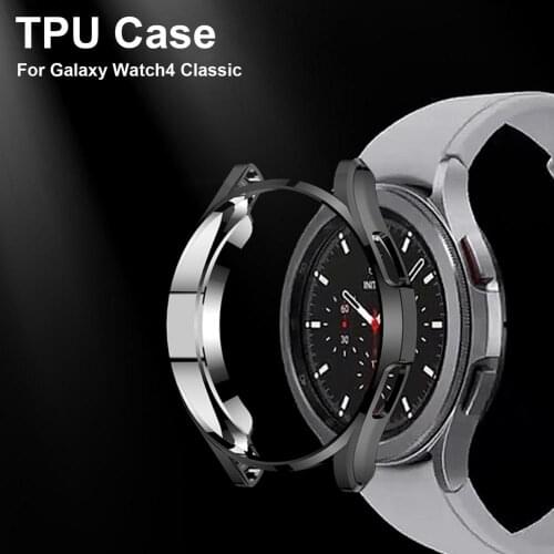 Case For Samsung Galaxy Watch 4 Classic 46mm Plating TPU Bumper Soft Smart Watch Protective Cover For Galaxy Watch4 Classic