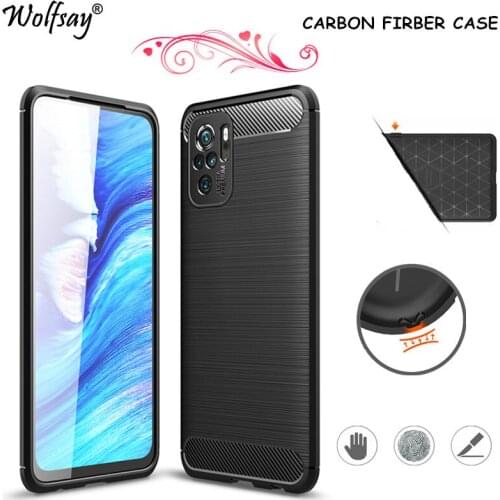 Carbon Fiber Cover For Xiaomi Redmi Note 10S Case Rubber Silicone Back Case For Redmi Note 10S Case For Redmi Note 10S 6.43 inch