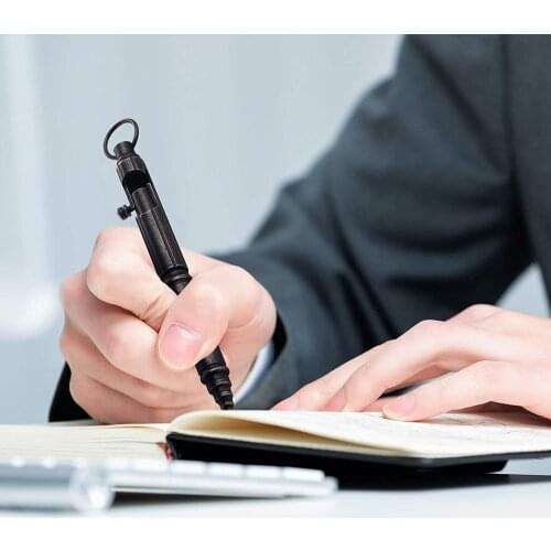 SMOOTHERPRO Heavy Duty Stainless Steel Bolt Action Pen for Office EDC Pocket Signature Decent PVD Color Black