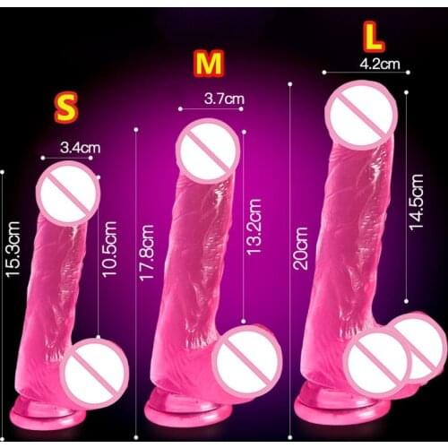 GaGu Crystal Jelly Dildo Realistic Huge Big Penis Suction Cup Transparent Dildo Lesbian Woman Stimulate Gay Sex Toys