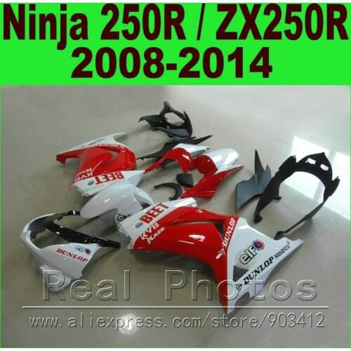 Red white BEET Kawasaki Ninja 250R Fairings kit 2008 - 2014 year ZX 250 EX250R 08 09 - 14 fairing body kits K0I8