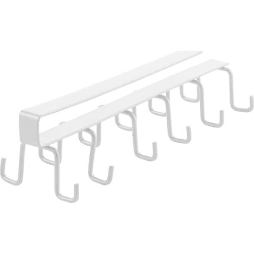 Kitchen Double-Row Hook Wrought Iron Hanging Cup Holder Household Punch-Free