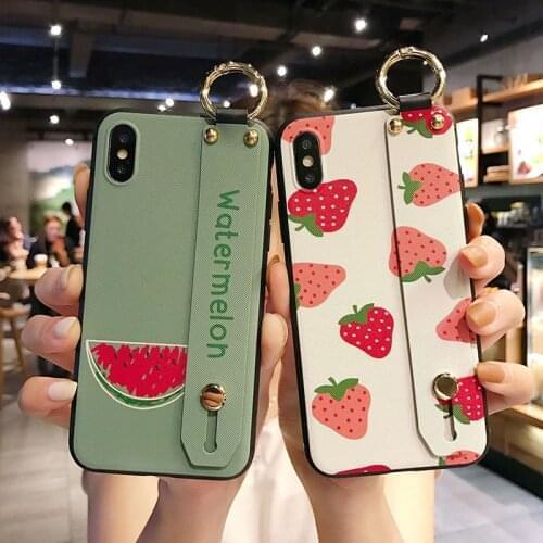 Summer Fruit Pattern Mobile Phone Case with Wristband for HUAWEI with Phone Holder for Huawei P30/P40 Mate20/30 Pro Nova3/4/5