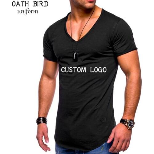 Mens Customize V Neck Polyester Plain Fashion Tshirt Best Selling Custom T-shirts