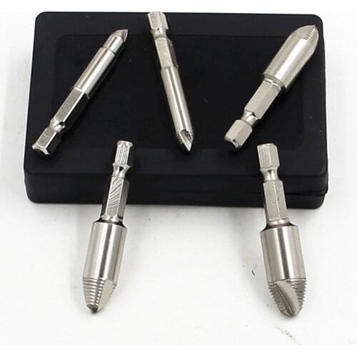 Damaged Screw 5pcs Remover Double-end Stripped Screws Extractor Set Bolt Extractor Woodworking Tools For Drill Taladro Manual